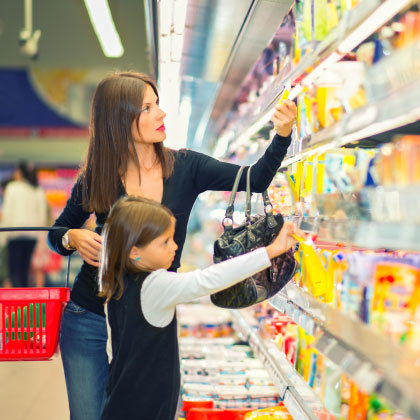 Mother and daughter shopping